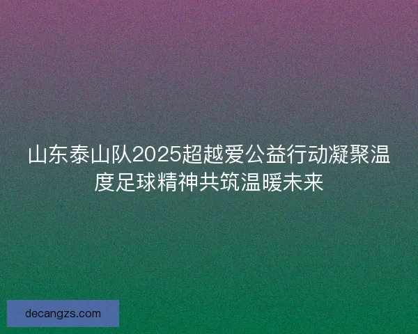 山东泰山队2025超越爱公益行动凝聚温度足球精神共筑温暖未来